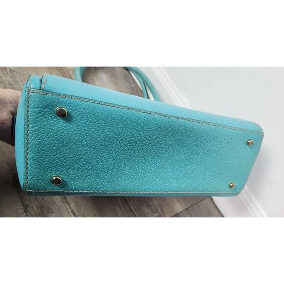 Kate Spade Maeda Wellesley Windsor Rolled Top Handle Satchel In Turquoise - Picture 4 of 9